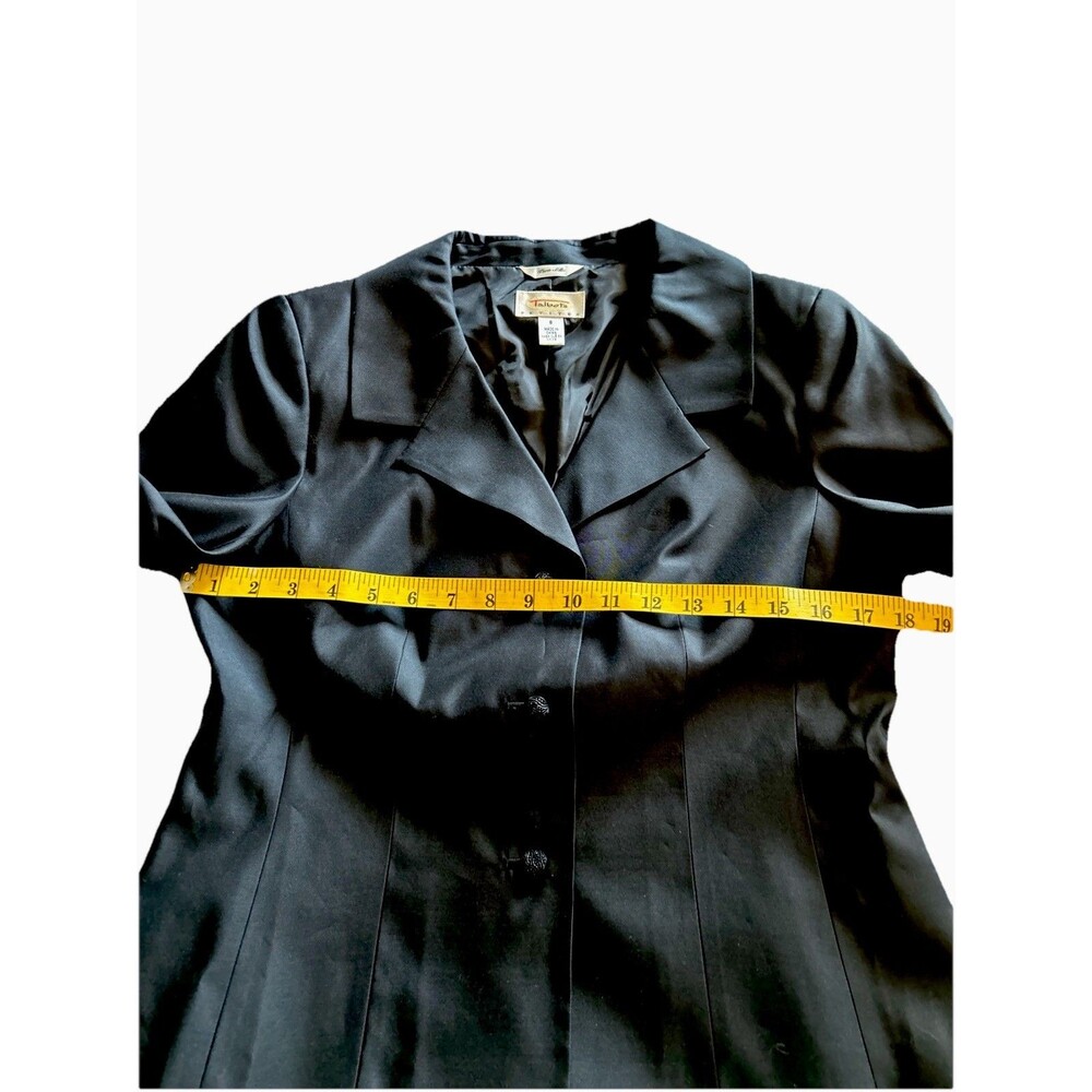 Talbots Petites Black Pure Silk Blazer & Skirt Set Maxi Career Quiet Luxury Sz 8 - Picture 11 of 12